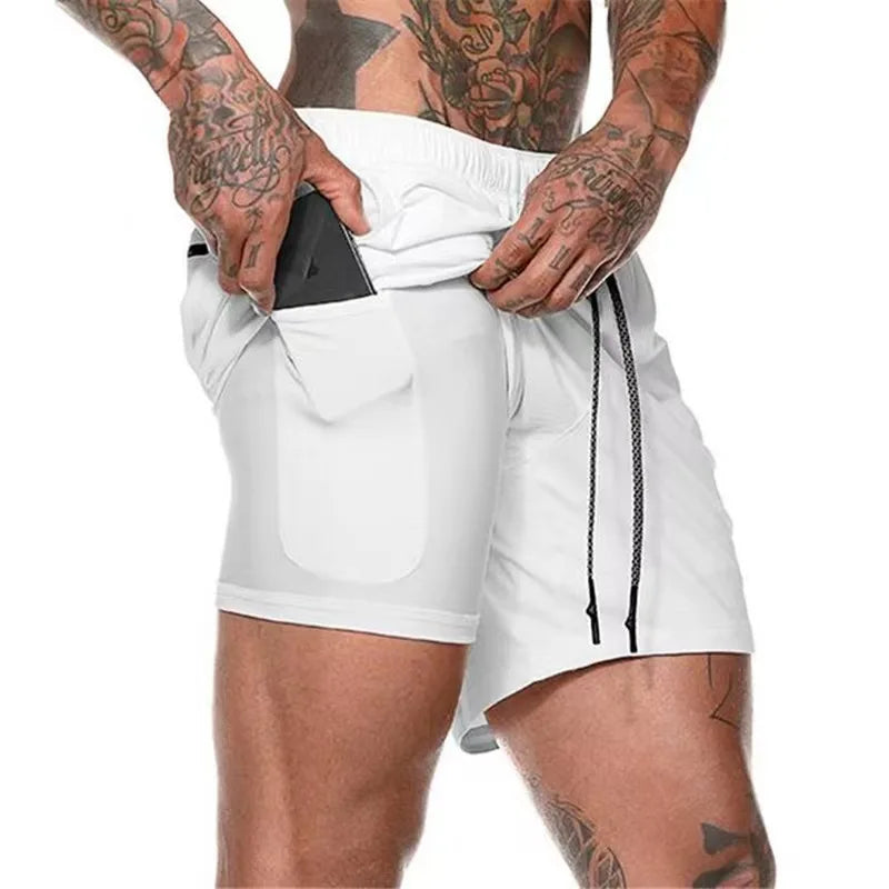 Camo Running Shorts Men Gym Sports Shorts 2 In 1 Quick Dry Workout Training Gym Fitness Jogging Short Pants Summer Men Shorts