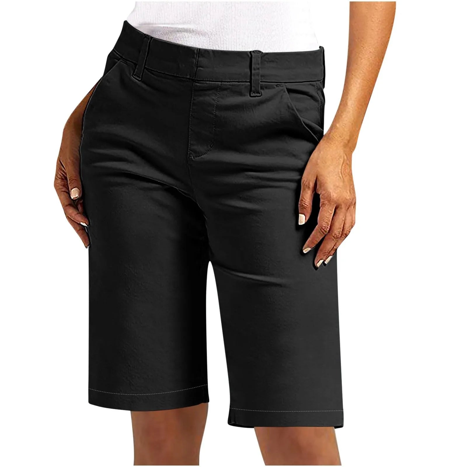 Trendy High Waist Chino Shorts
