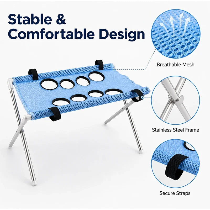 Pet Grooming Bed Portable Detachable Pet Bath Hammockstand Soft Breathable Mesh Support Rack Pet Drying For Cats And Small Dogs