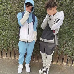Luxury Brand Men Tracksuits 2-piece Set Black Sports Suit Tracksuits Jogging Men's Clothing Sweatpants Zip Sweatshirts Techwear