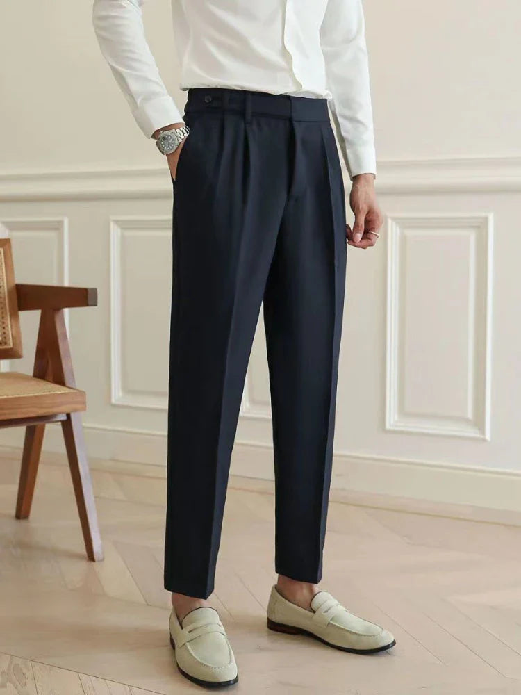 Classic Pleated Business Suit Trousers