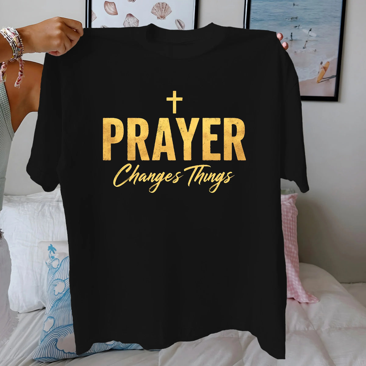 Prayer Changes Things Graphic Cotton T-Shirt