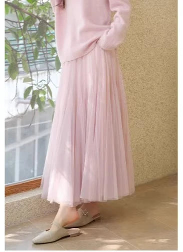 Elegant Wool Knit Skirt Set