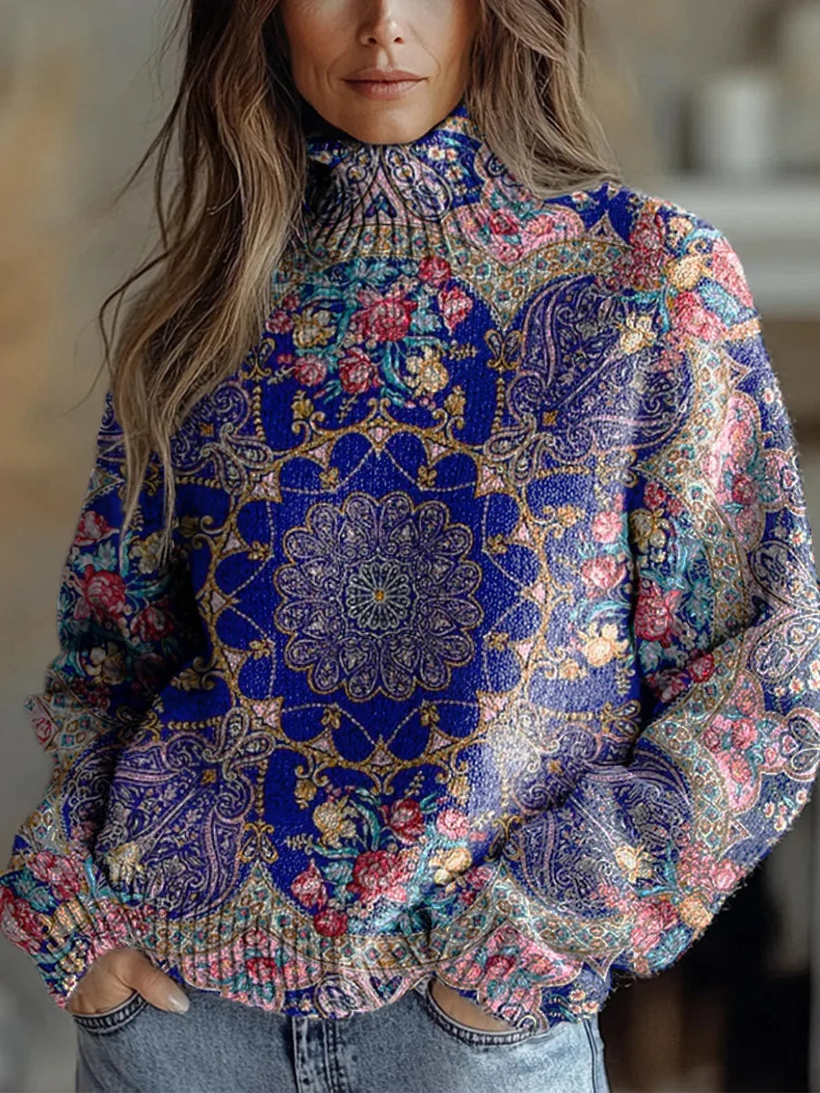 Festive Printed Winter Knit Sweater