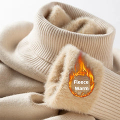 Men’s Thermal Fleece High-Neck Knitted Sweater