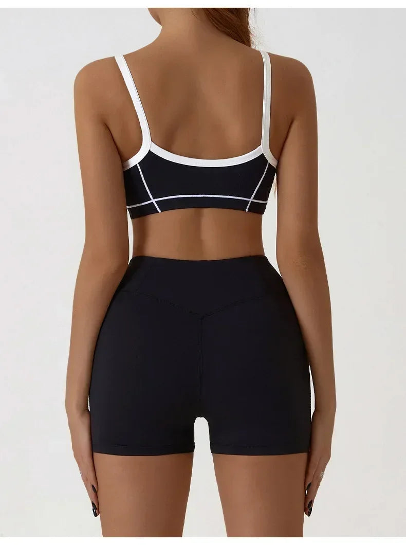 Woman Yoga Sport Outfit for Fitness Two Pieces Short Pant Sets Suits Tracksuit Sportswear Woman Gym Yoga Workout Clothes