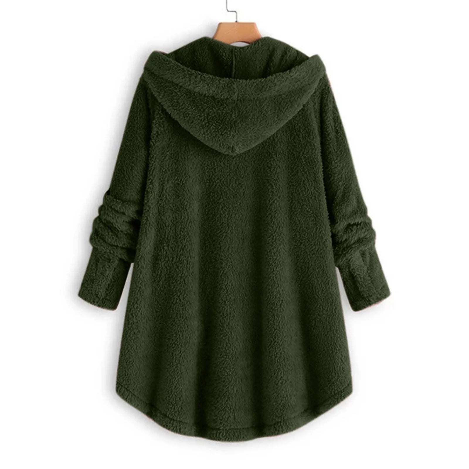 Plush Asymmetric Winter Casual Coat