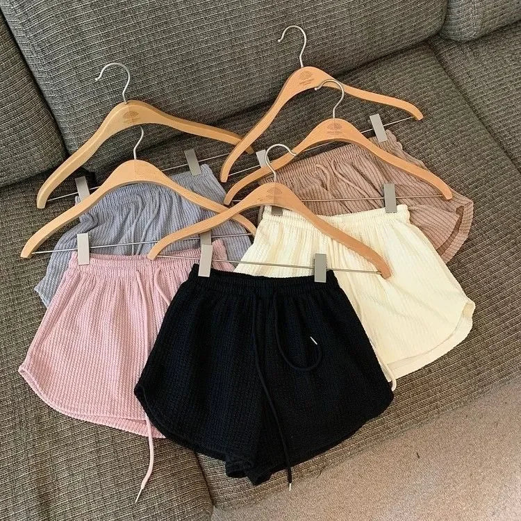 High Waist Drawstring Sweat Shorts