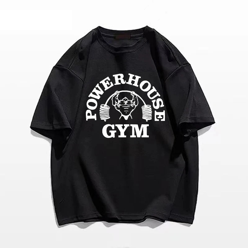 Summer Gym T-Shirts 100 Cotton Oversized Women's T Shirt Graphic Print Sporty Men Tee High Quality Men's Clothes Free Shipping