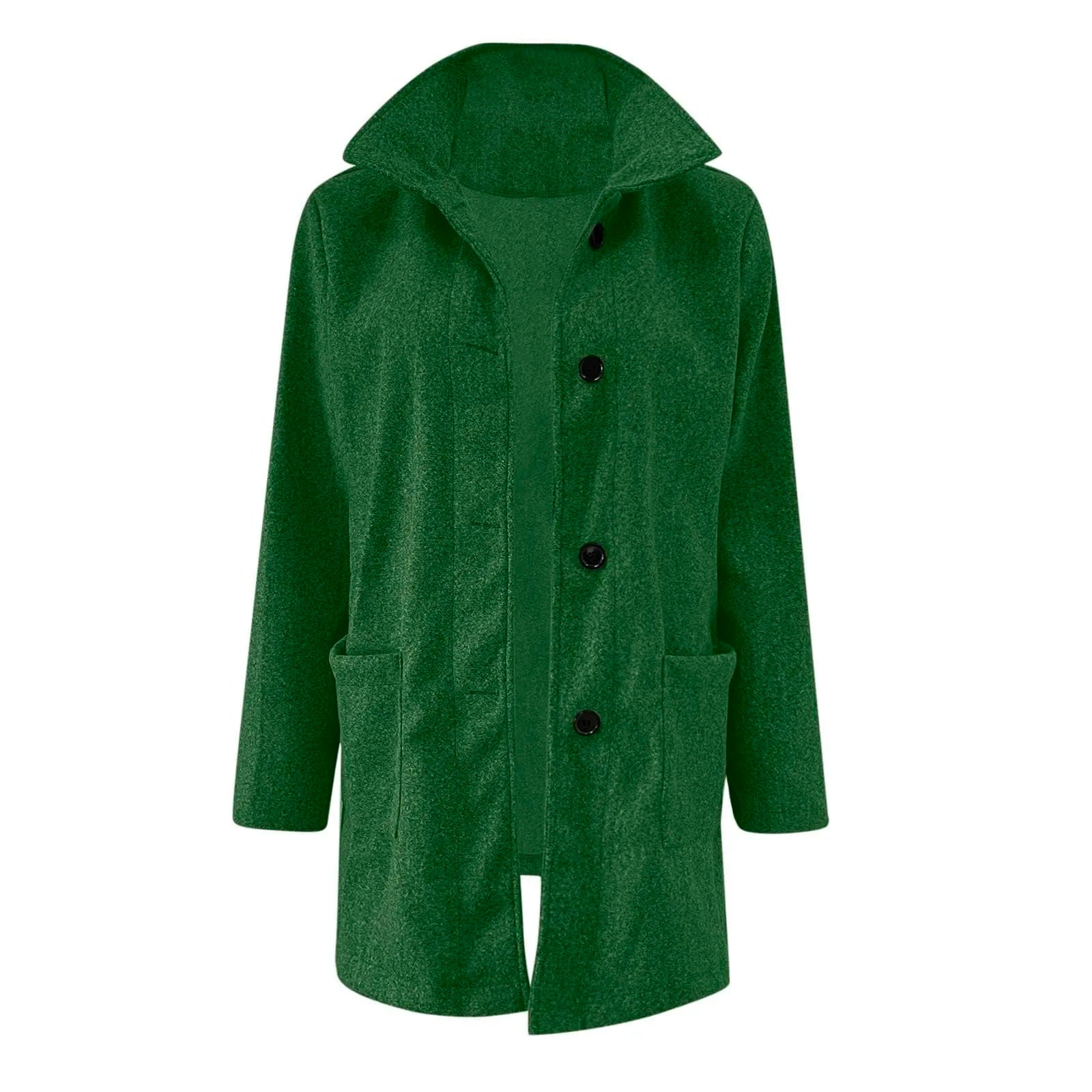 Womens Wool Cardigan Coats With Pockets Ladies Lapel Long Jacket Coat Fashion Solid Casual Winter Jackets for Women Plus Coat