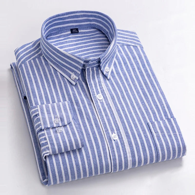 Vertical Striped Oxford Cotton Shirt