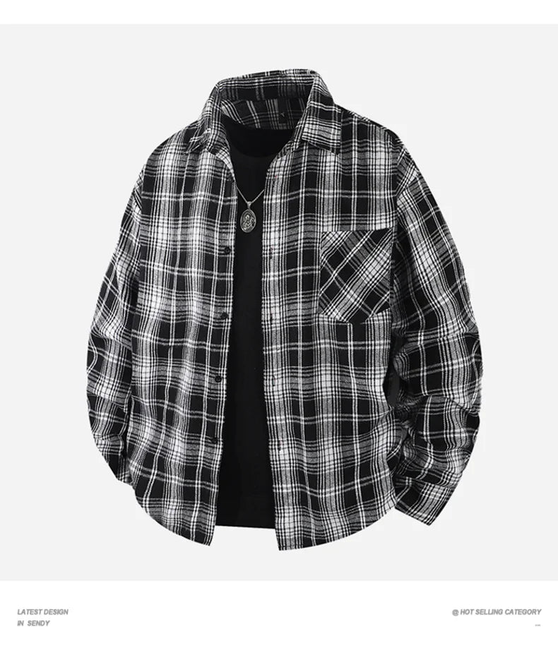 Plaid Flannel Casual Long Shirt