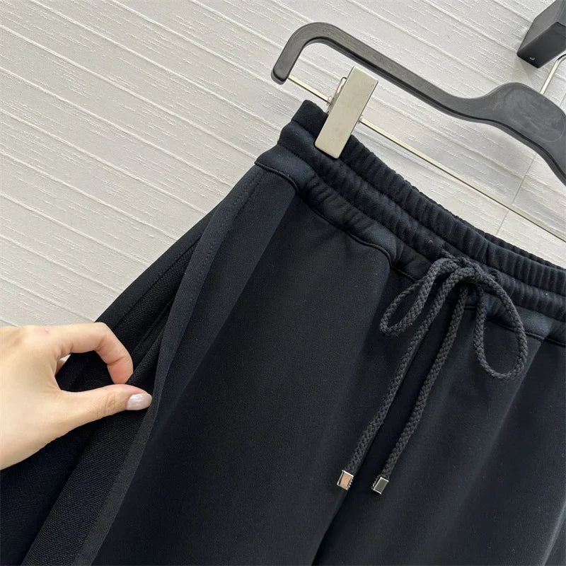 Elastic Waist Cotton Wide Pants