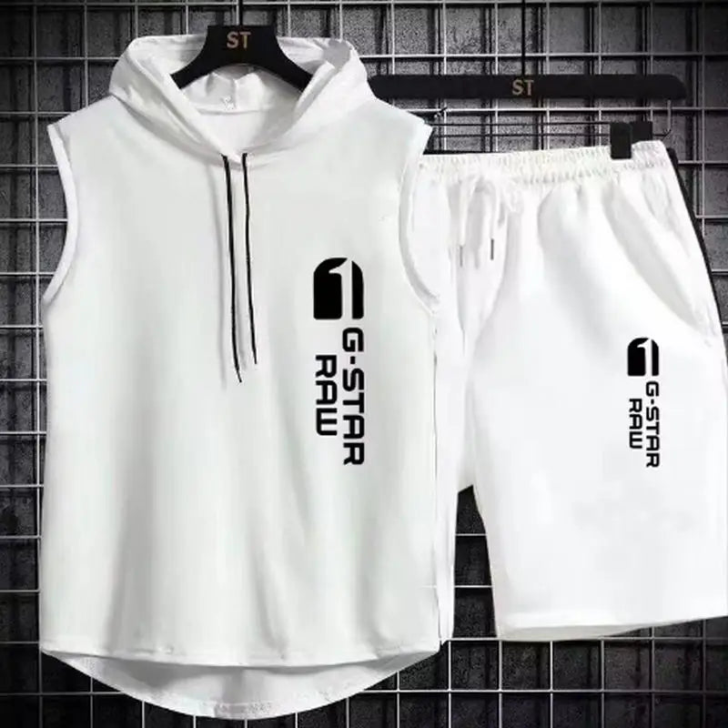 Men's track suit summer sportswear two-piece t-shirt shorts brand tracksuit jogging men's sports suit fitness clothes exercise