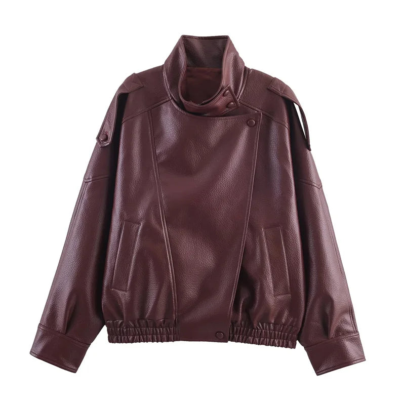 Black Faux Leather Moto Jacket