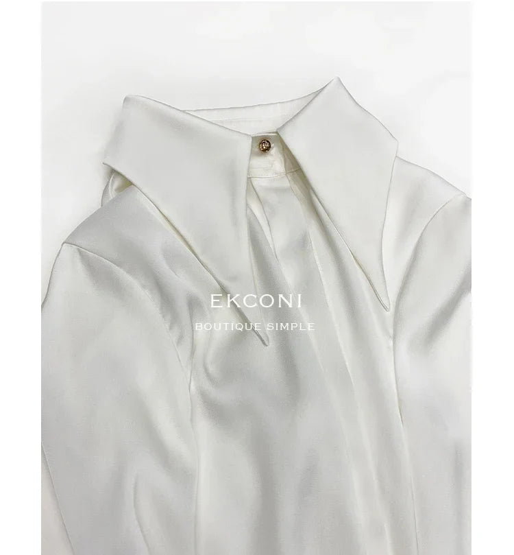 Elegant Satin Office Casual Shirt