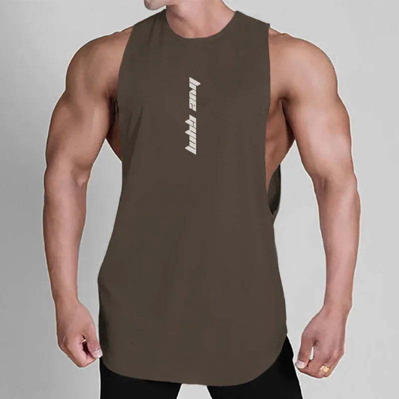 Men's Gym Clothing Summer Casual Tank Top Bodybuilding Sleeveless Shirt Sports Quick Dry Fitness Vest Workout Running Undershirt