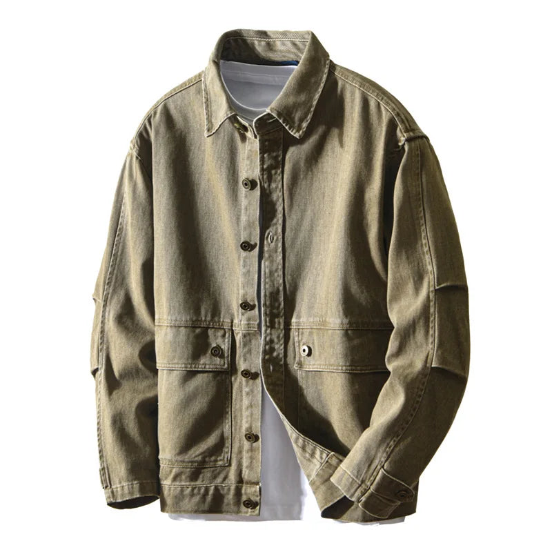 Vintage Cotton Cargo Shirt Jacket