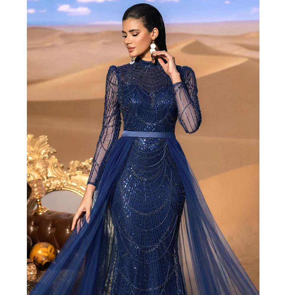 TITLE: Starlight Sequined Evening Gown Dress