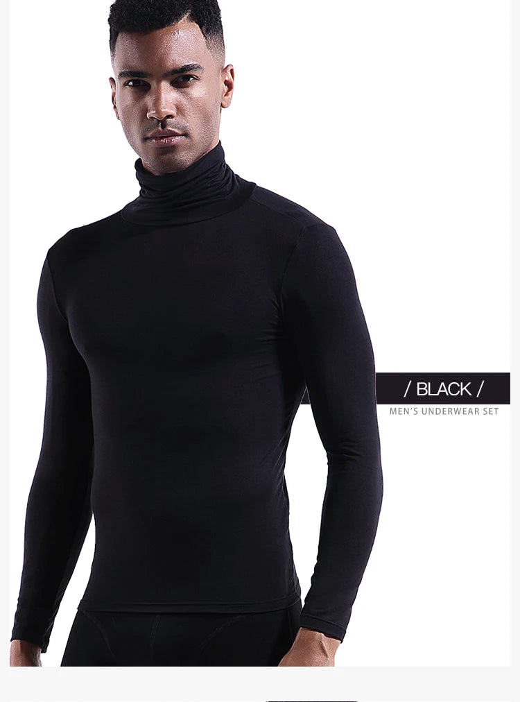 Autumn Winter Mens Turtleneck Sweaters Casual Thermal Long Sleeve Slim Fit Pullovers Stretch Basic Tops Sweatshirt Jumper TShirt
