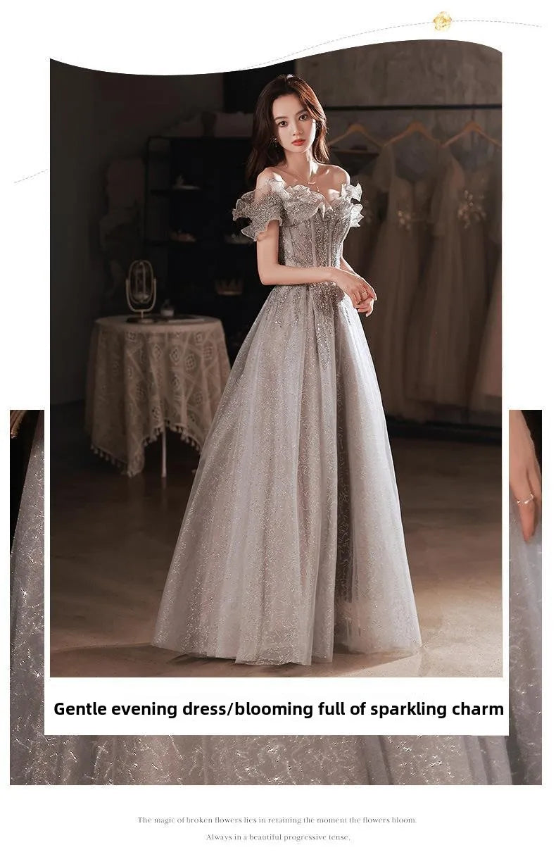 One Shoulder Fairy Style Evening Dress