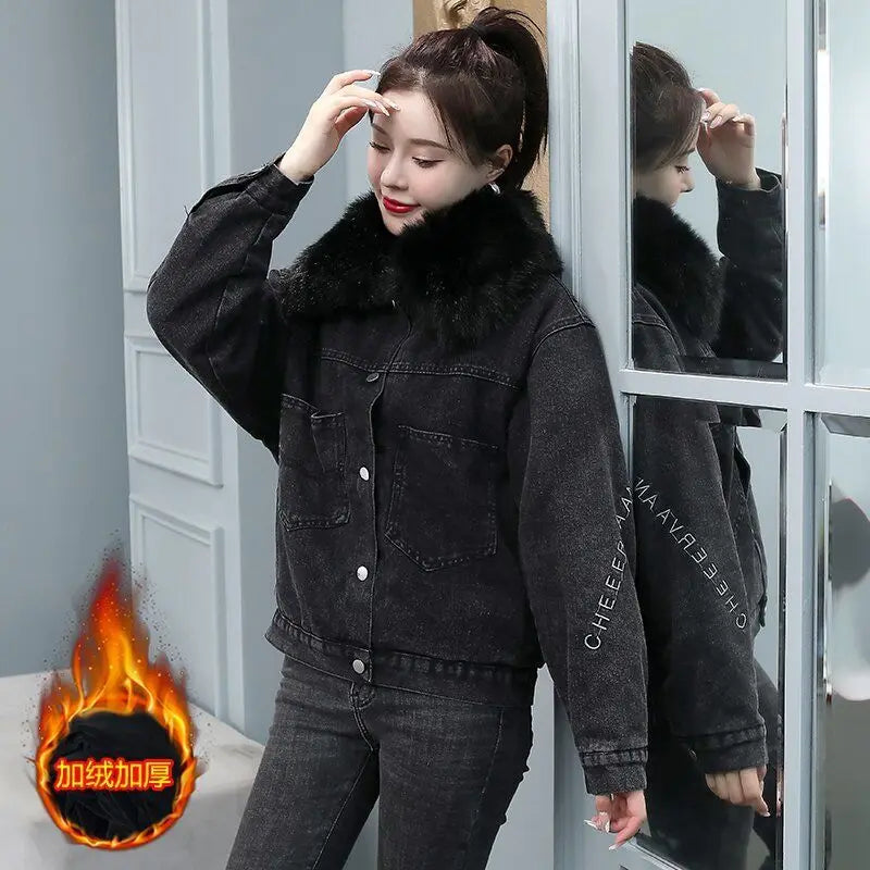 Coats Jean Jackets Women 2025 Winter Denim Jacket Designer Very Warm Latest Fashion High Quality Woman Coat Overcoat Cowgirl
