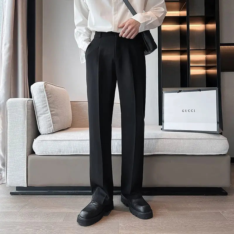 Classic White Wide-Leg Dress Pants