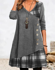 Loose Fit V-Neck Long Dress
