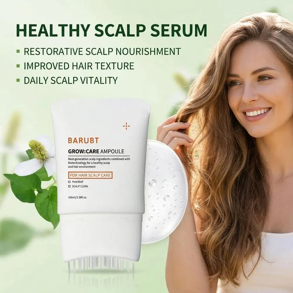 Hair Growth Serum with Built-in Brush Scalp Massager Nourishing Repair Essence for Damaged Hair Roots,Thickening Strengthening