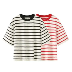 Striped Cotton Summer Tee Women