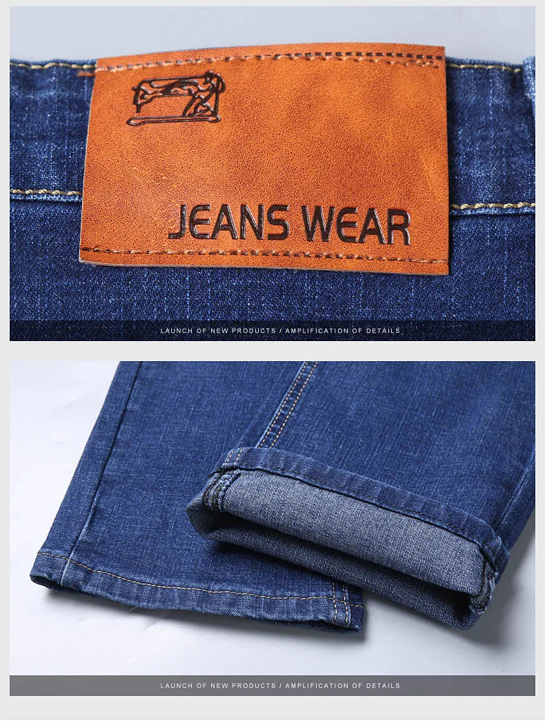2025 Men's Jeans Casual Stretch Classic Blue Black Denim Pants Men's Texture Jeans Versatile Item Interprets Denim Fashion offic