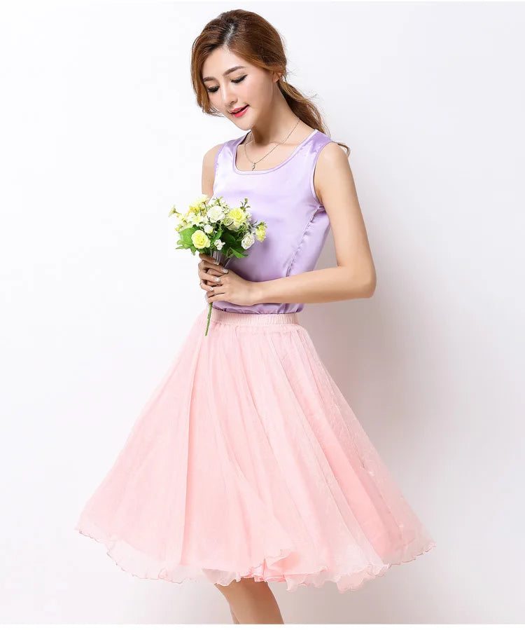 Silk Pleated High Waist Midi