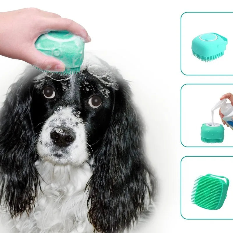Blue Yellow Shampoo Dispenser Brush
