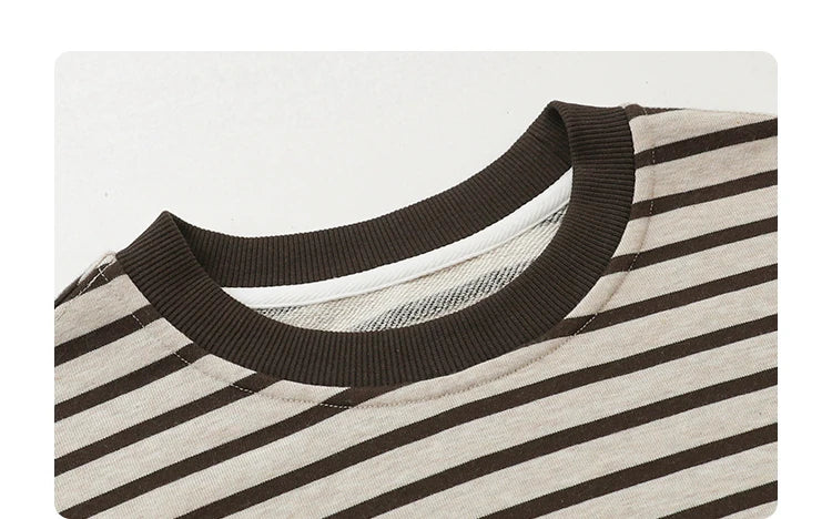 Striped Dog Print Loose Tee