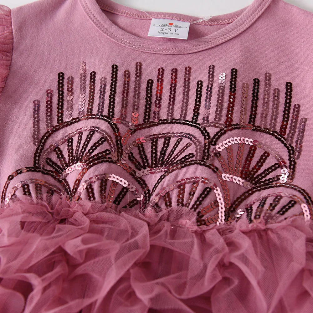 Ruffled Sequin Princess Party Dress