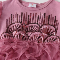Ruffled Sequin Princess Party Dress