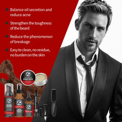 East Moon Men Beard Care Set Deep Cleansing Oil Control Sooth Skin Efficient Moisturize Increase Toughness Moustache Nursing Kit