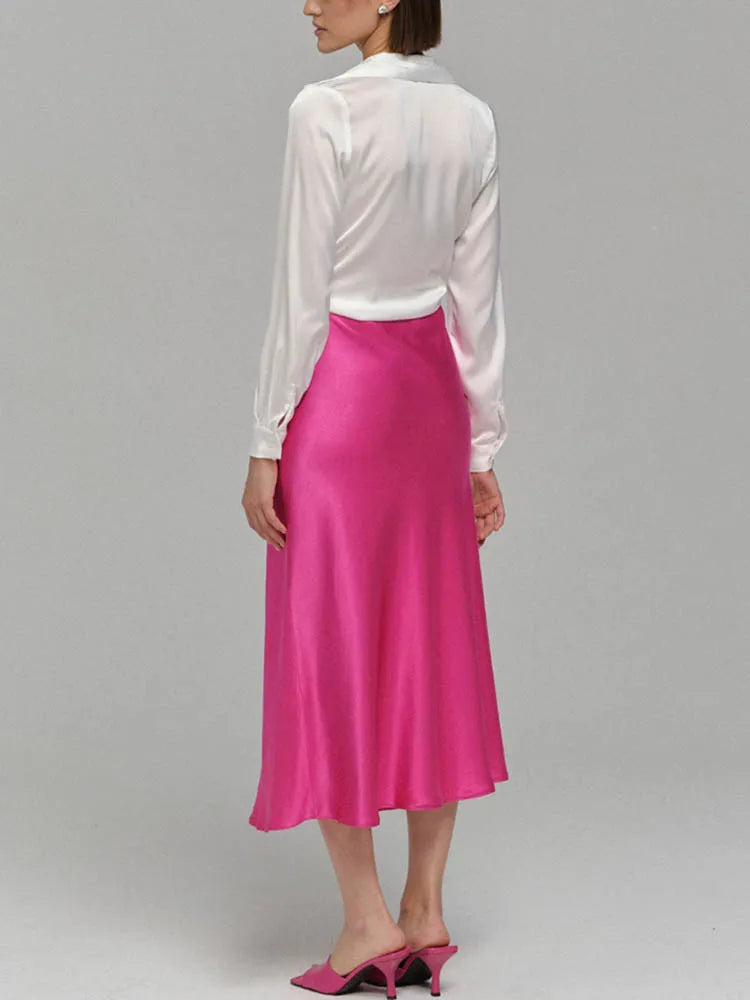 Elegant Satin A-Line Summer Skirt