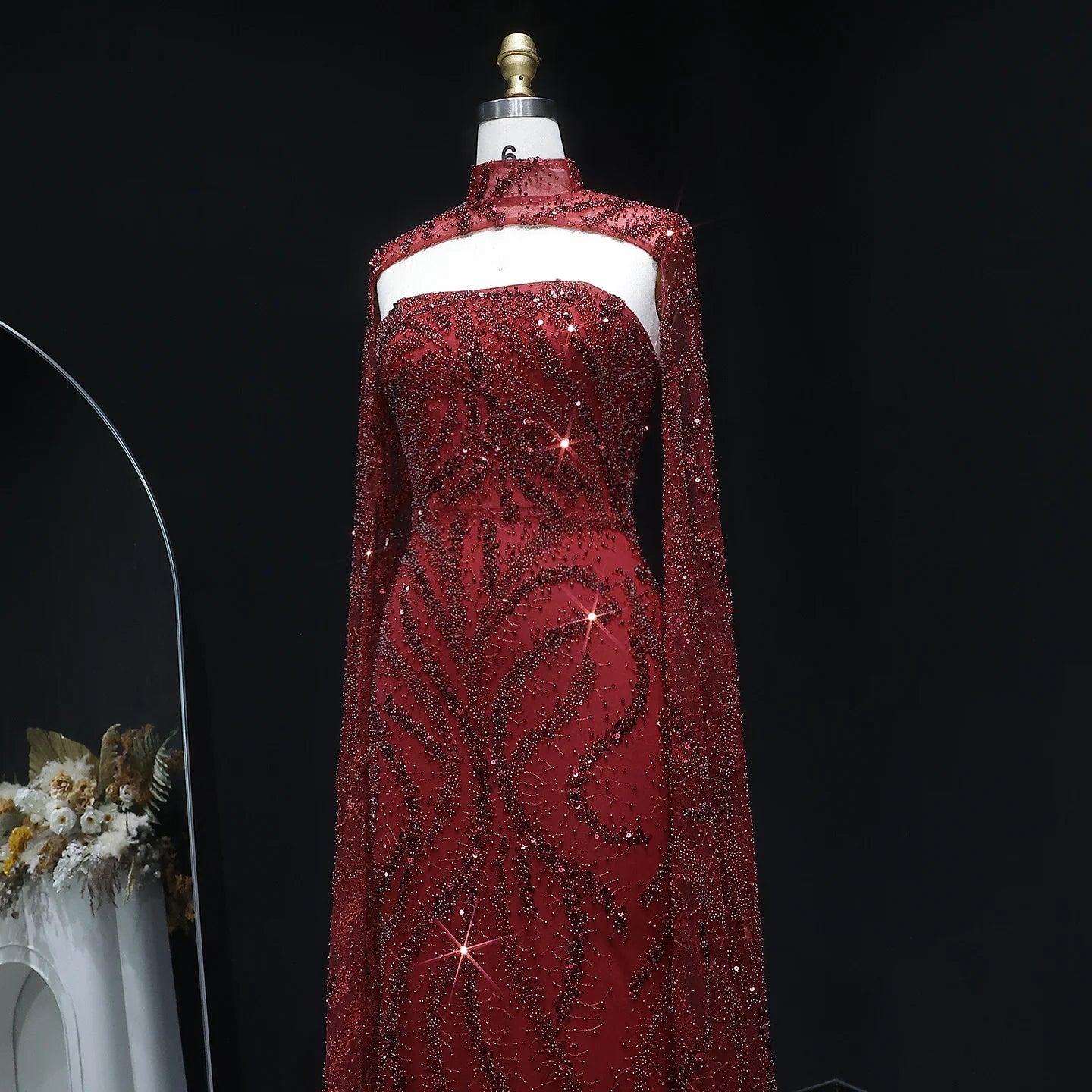 Sharon Said 2026 Luxury Evening Party Gowns Women' s Wedding Prom Dresses with Flowing Sleeves Elegant Mermaid SS663 Customized