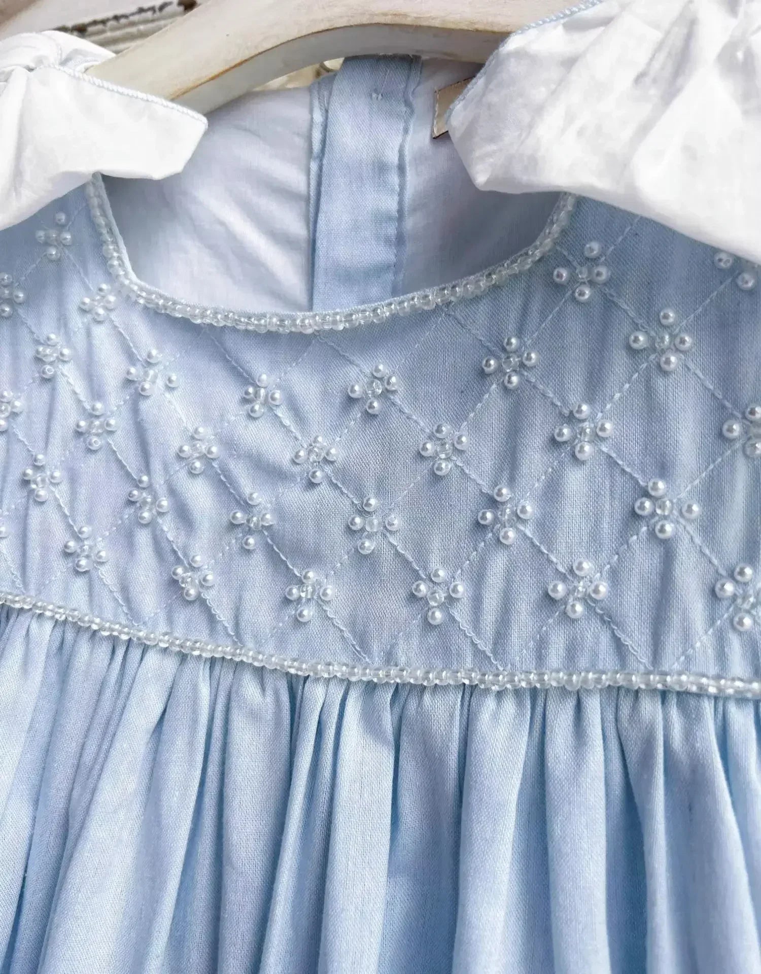 Embroidered Bow Princess Girls Dress