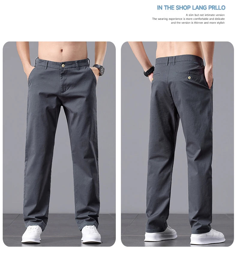 Stretch Cotton Straight Golf Trousers