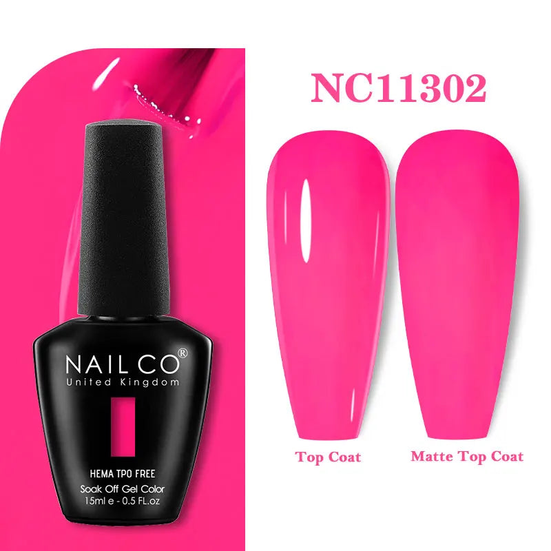 NAILCO 333 Colors Gel Nail Polish Semi Permanent Varnishes Nails Art Design Hybrid Soak Off Top Base Coat UV Gel Manicure 15ml