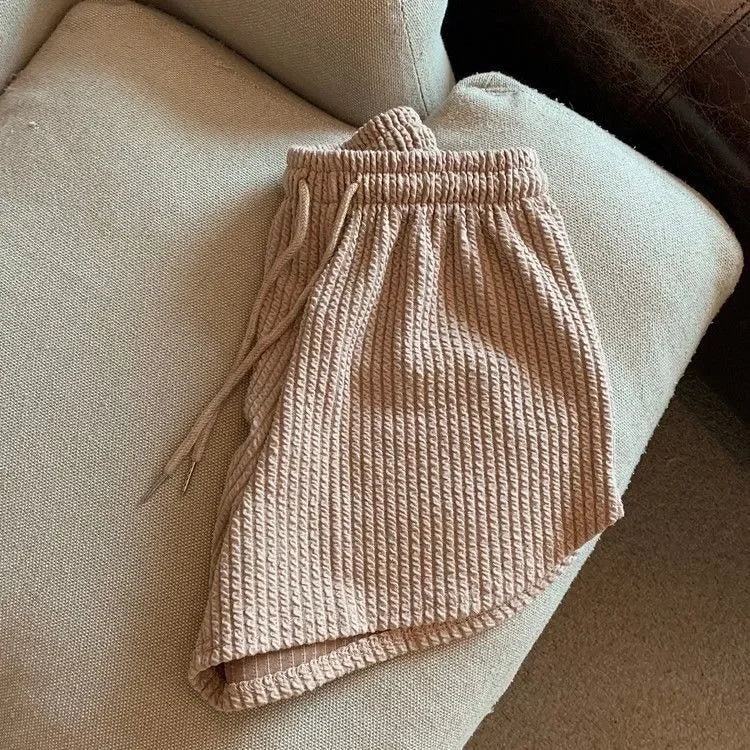 High Waist Drawstring Sweat Shorts