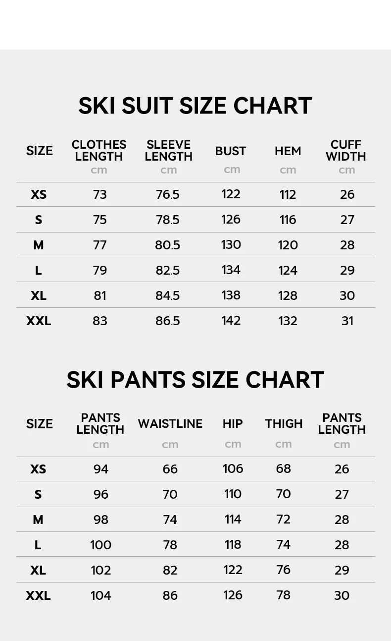 Waterproof Ski Jacket Pants Set