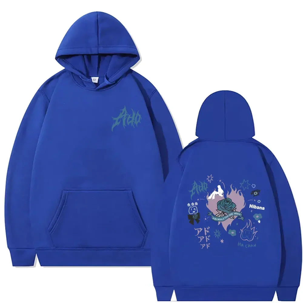 Ado World Tour 2025 Hibana Hoodie Men Women Clothing Fashion Japanese Style Pullover Man Casual Cotton Vintage Hooded Tracksuit