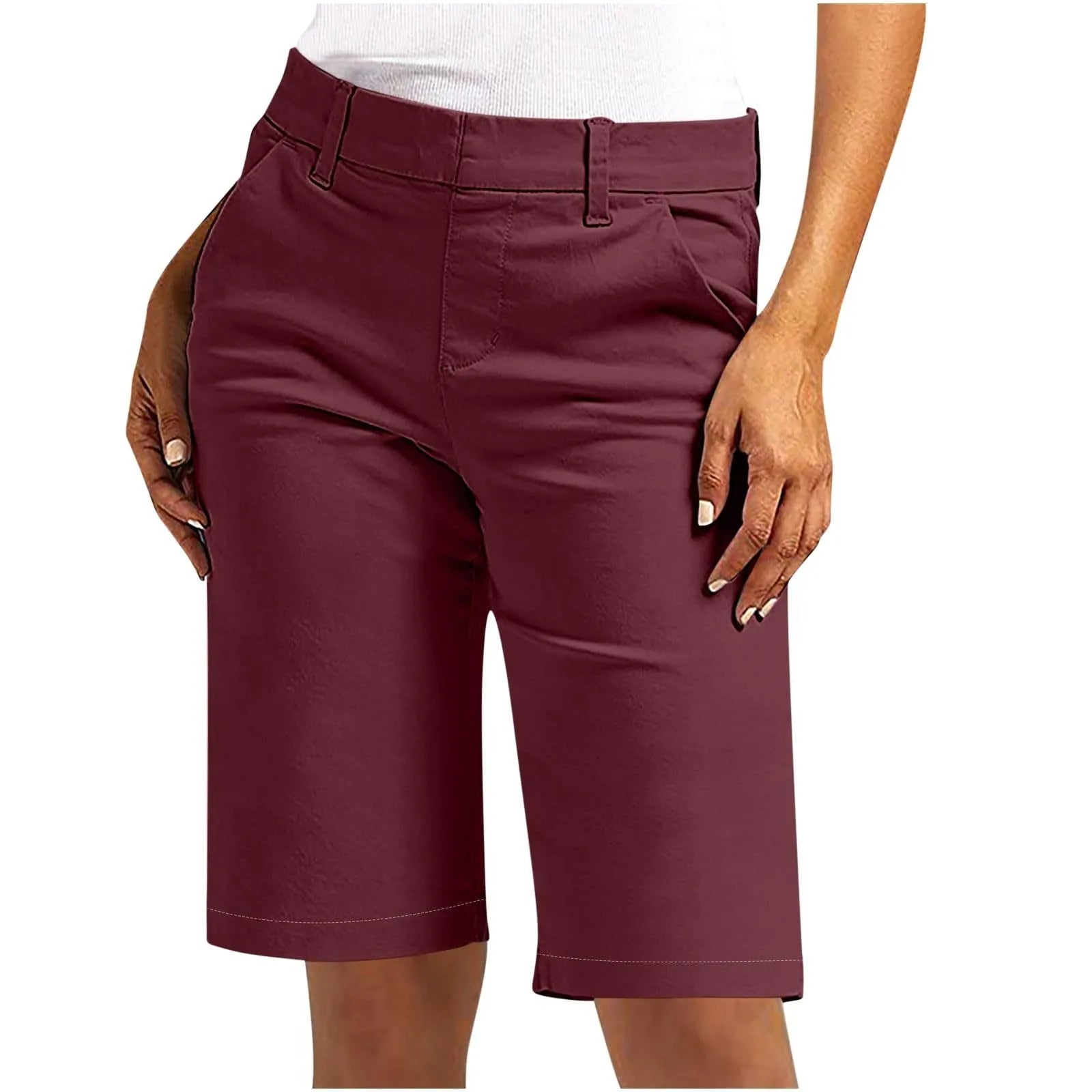 Trendy High Waist Chino Shorts