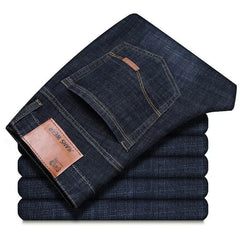 Men’s Jeans Blue Comfortable Business Straight Casual Pants Brand Male Clothes Trousers FASHION