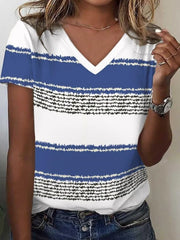 New Women's T-Shirts Funny Stripe Print Top Fashion Simple Pattern T Shirts for Women Summer Leisure Female Clothing Streetwear