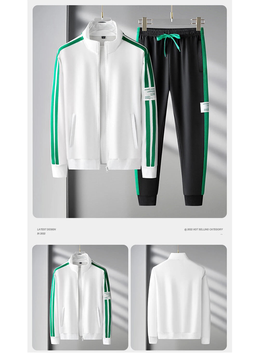 Autumn Mens Sportswear Suits Fashion Tracksuit 2 Piece Sets Jacket+Pants Sweatsuit Man Outdoor Joggers Running Sports Suits 5XL