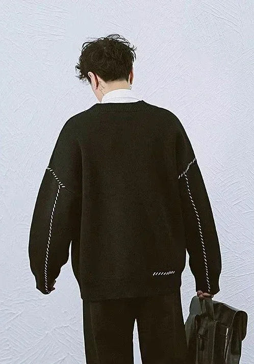 Retro Patchwork Knit Cardigan